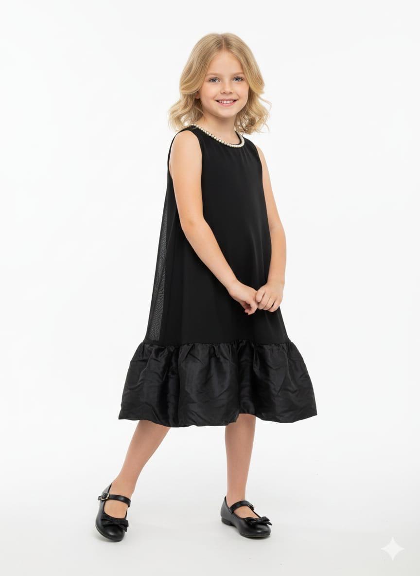 İNCİ DETAYLI ELBİSE