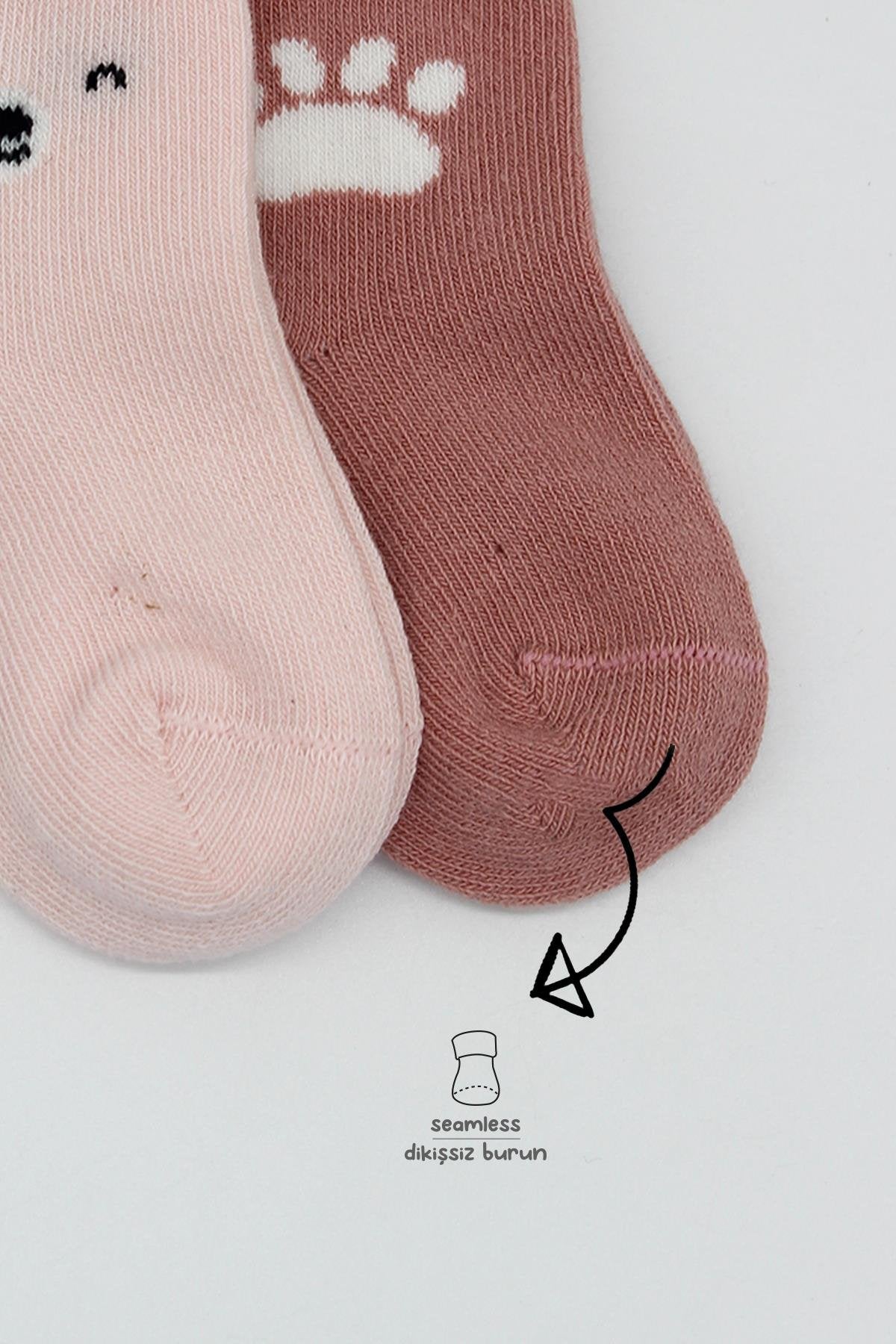 Bistyle 2'Li Bear Penye Soket Çorap 10116 Pembe