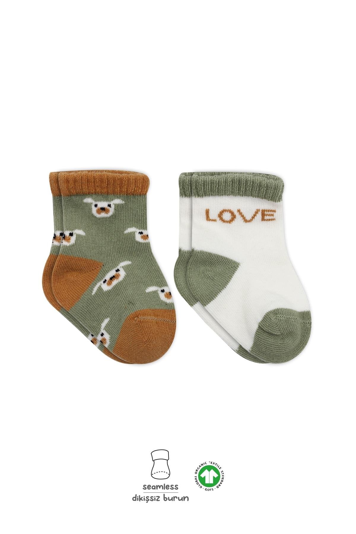 Bistyle 2'Li Love Dog Penye Soket Çorap 10118 Nil