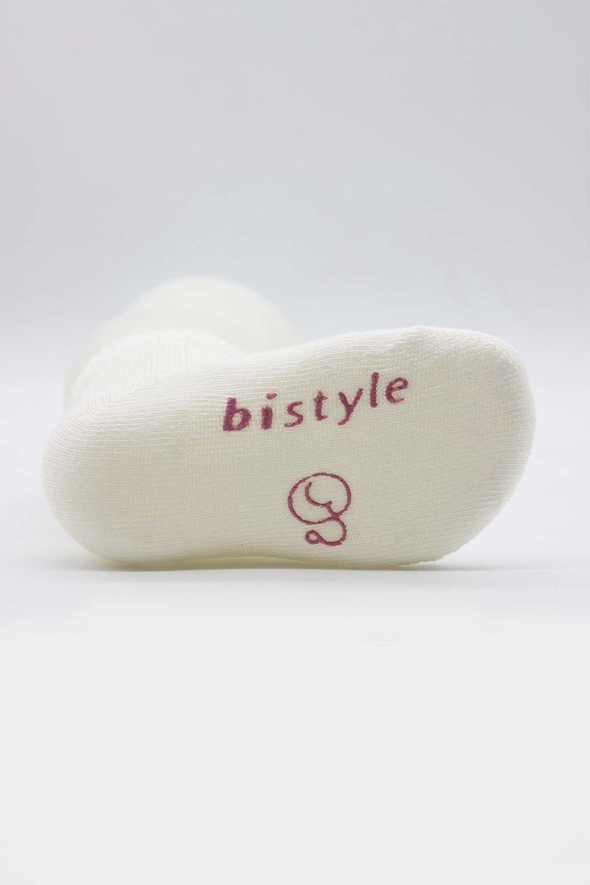 Bistyle 3'Lü Puanlı Kaymaz Penye Soket Çorap 10108 Pudra