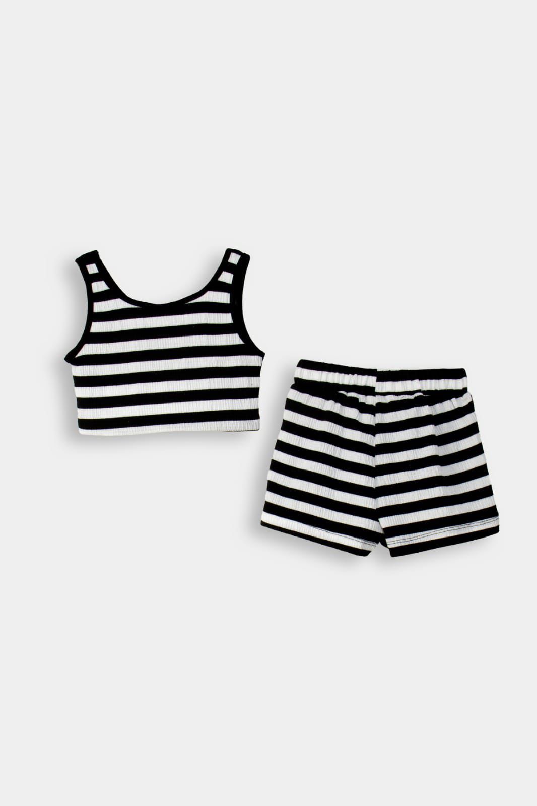 DMB ÇİZGİLİ KIZ ÇOCUK CROP TAKIM