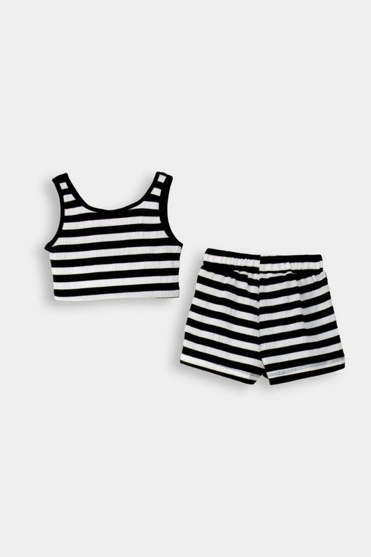 DMB ÇİZGİLİ KIZ ÇOCUK CROP TAKIM