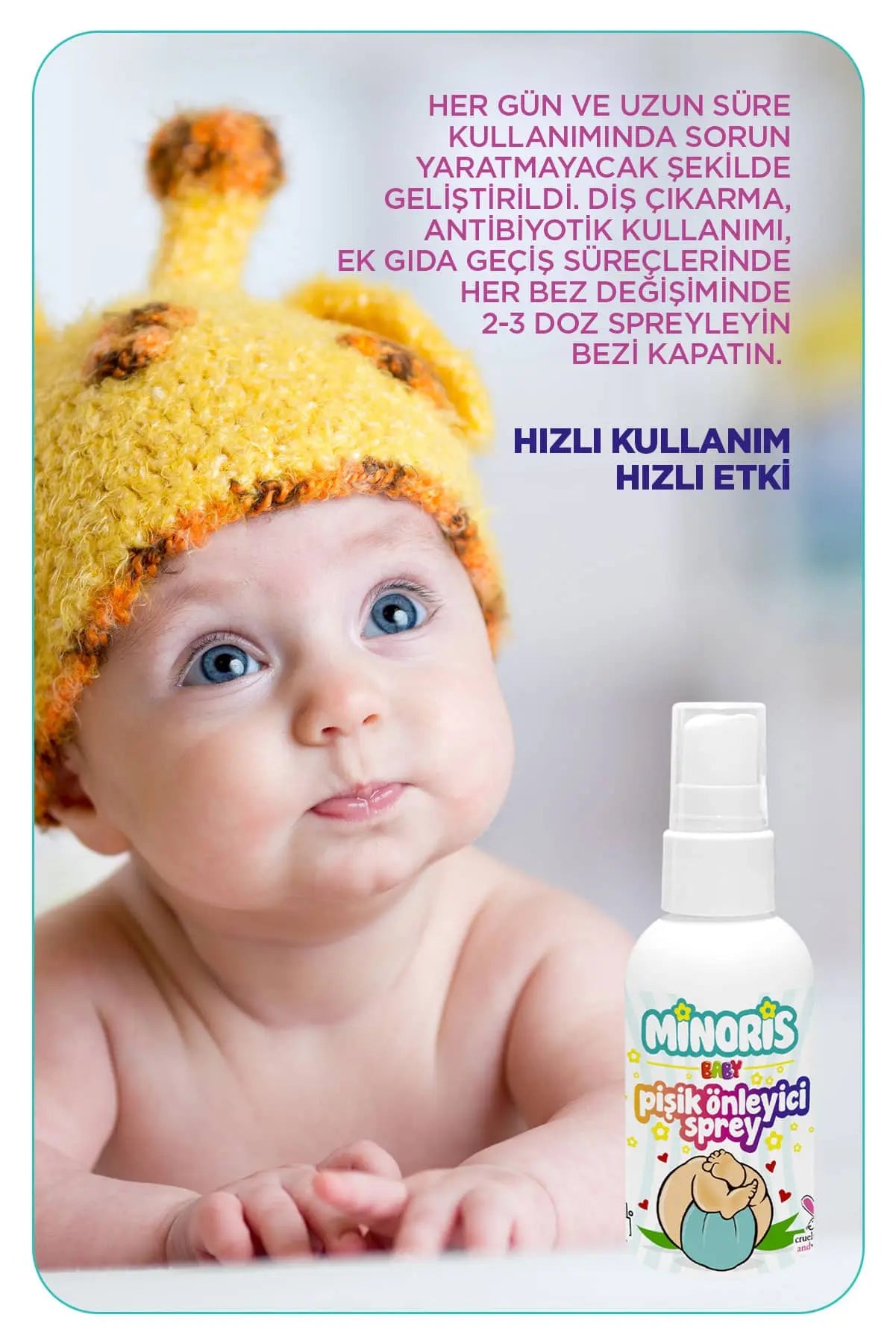 Minoris Baby Organik Pişik Önleyici Sprey 100ml